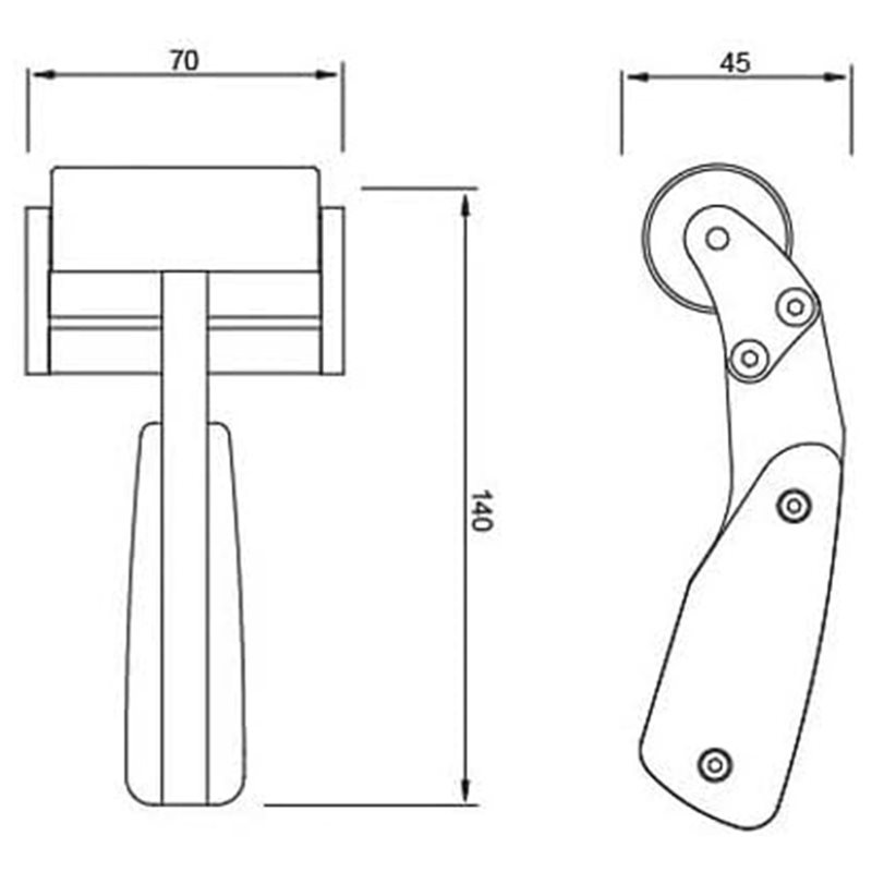 Leatherwork Roller - AT29-경사형 롤러, 가죽공예, 제본, DIY 가죽