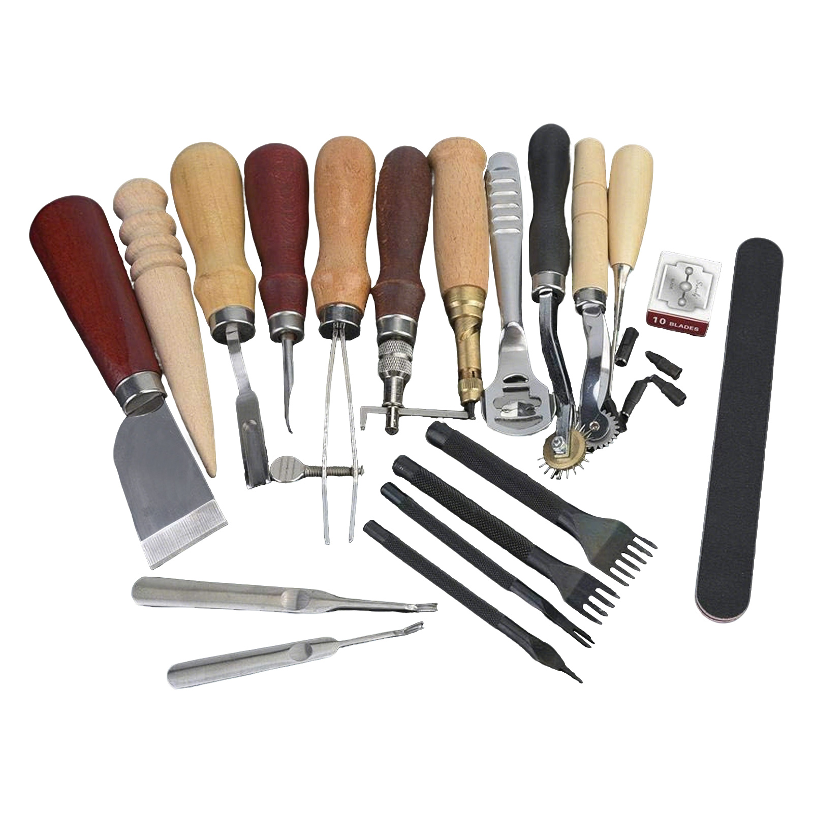 Leatherwork Punching Tool - 가죽 공예 도구 세트, 19종 가죽