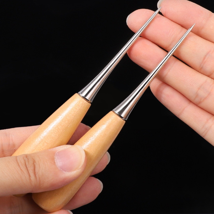 Leatherwork Punching Tool - 2개 가죽 수공예 바느질용 아울 도구