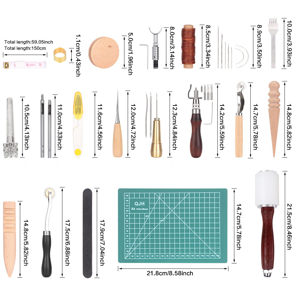 가죽 공예 키트 공구 세트 (재봉실, 곡선 바늘, 그루 - Leatherwork Punching Tool 리뷰 및 가격