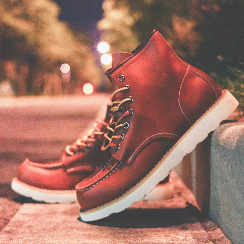 진짜 가죽 남성 부츠 빈티지 툴링 부츠 남성 숏 부츠  - Leatherworking Equipment 리뷰 및 가격