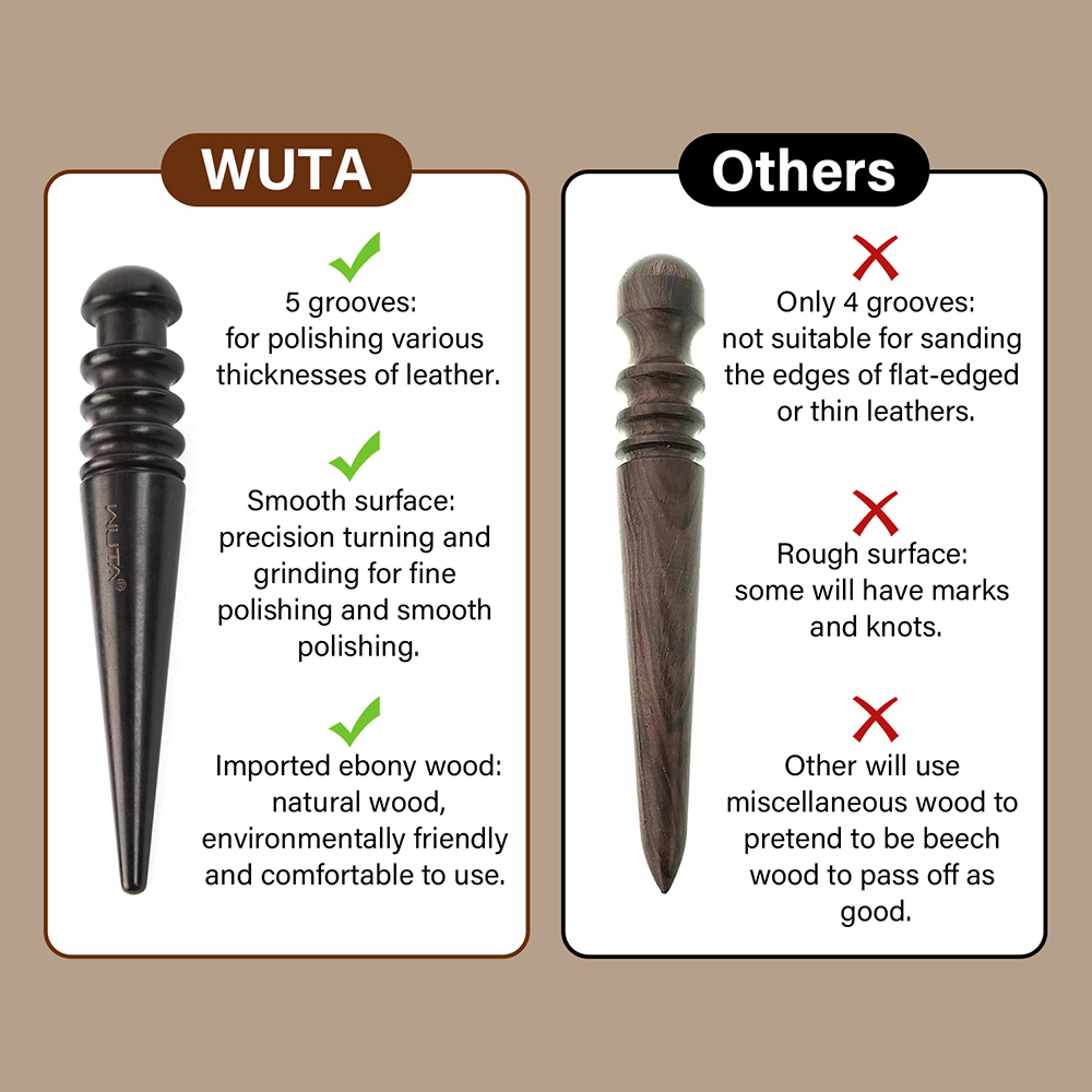 WUTA 1개 프로 가죽 엣지 버니셔 고밀도 흑단 블랙 - Leatherwork Hammer 리뷰 및 가격